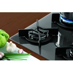 FOGAO COOKTOP FISCHER 5 BOCAS TRIPLA CHAMA INFINITY GAS MESA VIDRO PRETO