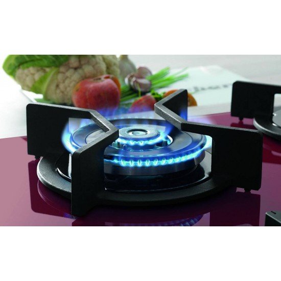 FOGAO COOKTOP FISCHER 5 BOCAS TRIPLA CHAMA INFINITY GAS MESA VIDRO PRETO