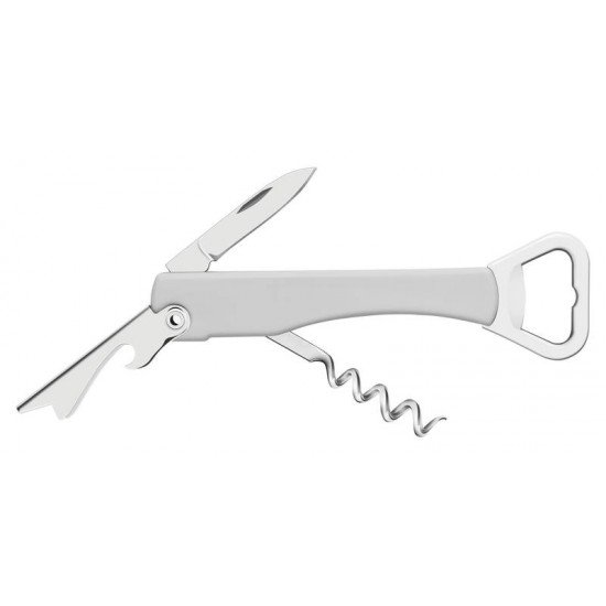 SACA-ROLHAS 3 FUNCOES BRANCO EM ACO INOX COM CABO ABS TRAMONTINA