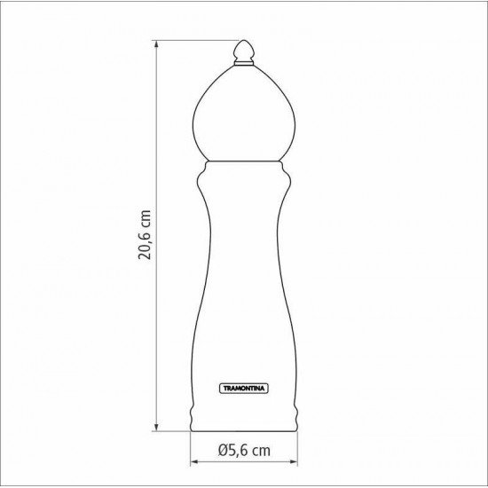 MOEDOR DE PIMENTA E SAL TRAMONTINA CHURRASCO BLACK EM CERÂMICA COM RECIPIENTE DE MADEIRA 8