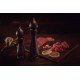 MOEDOR DE PIMENTA E SAL TRAMONTINA CHURRASCO BLACK EM CERÂMICA COM RECIPIENTE DE MADEIRA 10