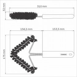 ESCOVA PARA GRELHA TRAMONTINA CHURRASCO COM ESTRUTURA DE AÇO INOX COM CERDAS DE NYLON E CABO DE POLIPROPILENO