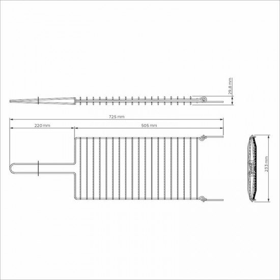 GRELHA TRAMONTINA CHURRASCO EM AÇO INOX 42X23 CM