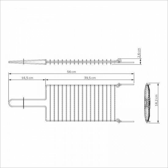 GRELHA TRAMONTINA CHURRASCO EM AÇO INOX 31X18 CM