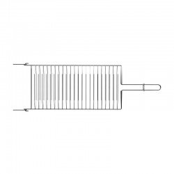 GRELHA TRAMONTINA CHURRASCO EM AÇO INOX 31X18 CM