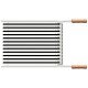 GRELHA TRAMONTINA CHURRASCO EM AÇO INOX COM CABO DE MADEIRA NATURAL 50X41 CM