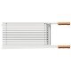 GRELHA TRAMONTINA CHURRASCO EM AÇO INOX COM CABO DE MADEIRA NATURAL 50X41 CM