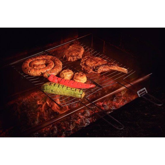 GRELHA TRAMONTINA CHURRASCO BLACK EM AÇO CARBONO NITROCARBONETADO