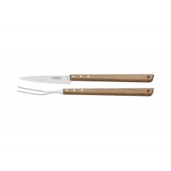 JOGO PARA CHURRASCO 2 PEÇAS SORTIDOS COM LAMINAS DE ACO INOX E CABOS DE MADEIRA TRAMONTINA