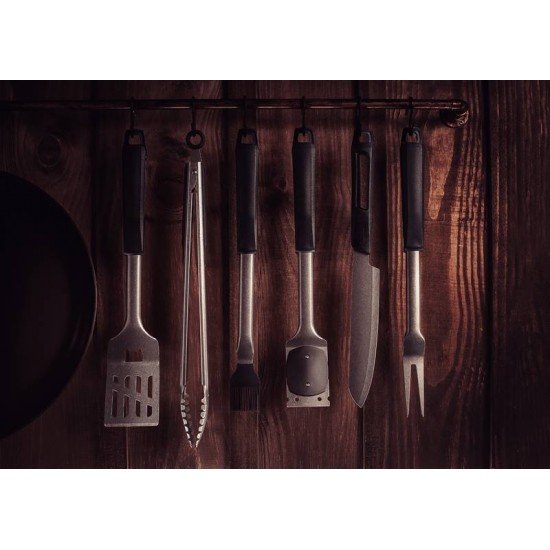 GARFO TRINCHANTE TRAMONTINA CHURRASCO BLACK COM LÂMINA EM AÇO INOX E CABO DE POLIPROPILENO PRETO