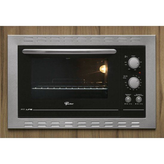 FORNO ELETRICO FISCHER FIT LINE EMBUTIR 44L FRONTAL INOX