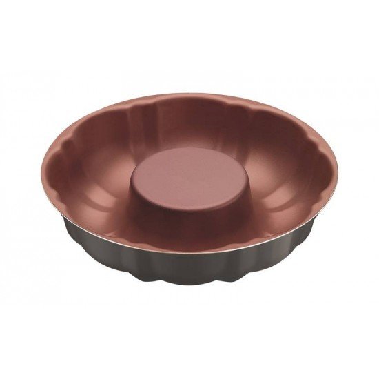 FORMA PARA BOLO VERMONT EM ALUMINIO COBRE ANTIADERENTE STARFLON T1 GRAFITE 24 CM 2 L TRAMONTINA