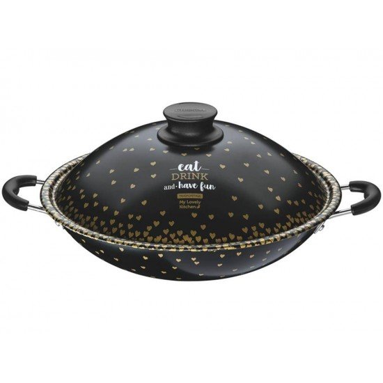 WOK 32CM 4 5L MY LOVELY MISTO ALUMINIO COM REV ANTIADERENTE POLIESTER E SILICONE TRAMONTINA