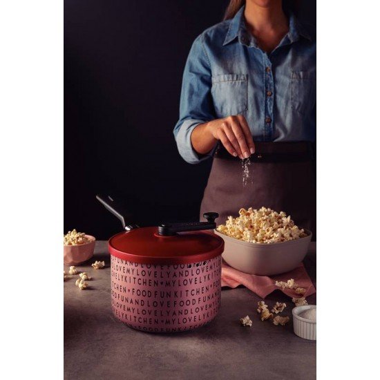 PIPOQUEIRA TRAMONTINA MY LOVELY KITCHEN EM ALUMÍNIO ROSA COM REVESTIMENTO INTERNO ANTIADERENTE VERMELHO STARFLON MAX COM CABO BAQUELITE 20 CM 3,5 L