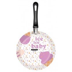 FRIGIDEIRA TRAMONTINA EM ALUMÍNIO COM REVESTIMENTO INTERNO ANTIADERENTE STARFLON MAX E EXTERNO EM SILICONE ESTAMPADO BRANCO 24 CM 1,2 L