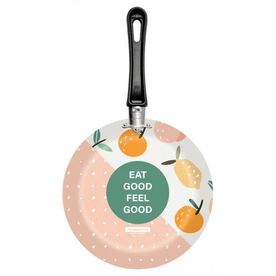 FRIGIDEIRA TRAMONTINA EM ALUMÍNIO COM REVESTIMENTO INTERNO ANTIADERENTE STARFLON MAX E EXTERNO EM SILICONE ESTAMPADO SALMÃO 24 CM 1,2 L