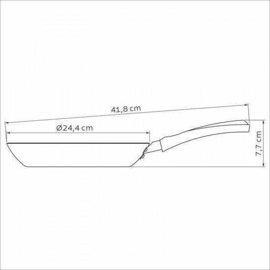 FRIGIDEIRA TRAMONTINA EM ALUMÍNIO COM REVESTIMENTO ANTIADERENTE STARFLON MAX E EXTERNO SILICONADO 24 CM 1,2 L