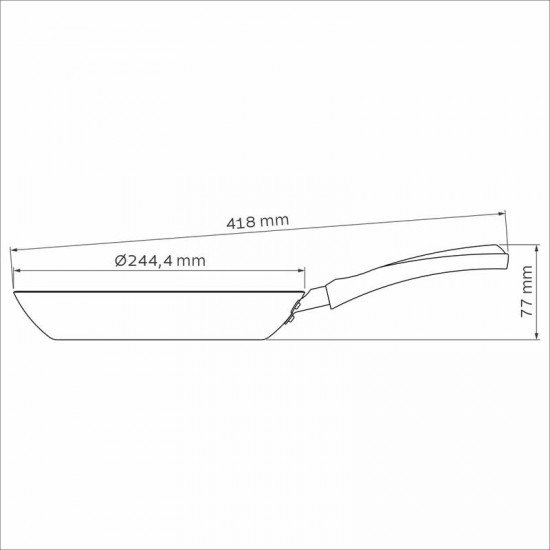 FRIGIDEIRA TRAMONTINA EM ALUMÍNIO COM REVESTIMENTO ANTIADERENTE STARFLON MAX E EXTERNO SILICONADO 24 CM 1,2 L