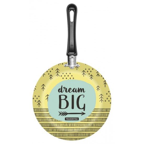 FRIGIDEIRA EM ALUMINIO STARFLON MAX E EXTERNO DE SILICONE ESTAMPADO AMARELO 22 CM 1 L TRAMONTINA