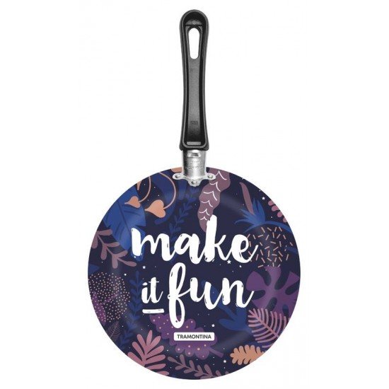 FRIGIDEIRA EM ALUMINIO STARFLON MAX E EXTERNO DE SILICONE ESTAMPADO AZUL 24 CM 1,2 L TRAMONTINA