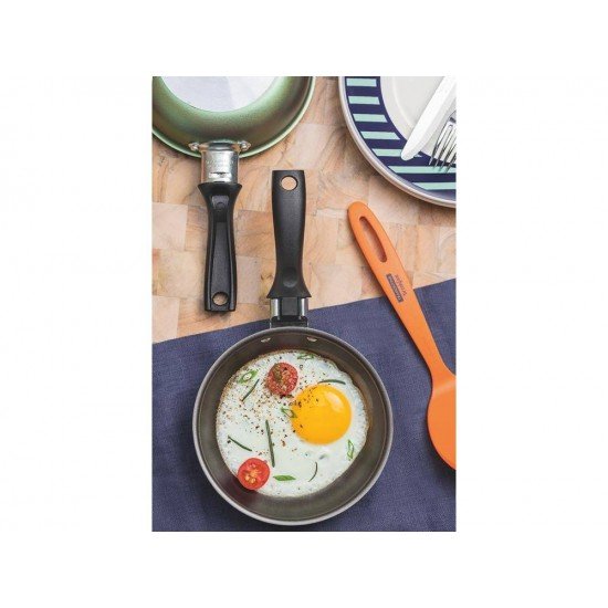 FRIGIDEIRA P OVO 13CM MAIS ESPATULA BREAKFAST VERDE ALU COM REVESTIMENTO ANTIADERENTE TRAMONTINA
