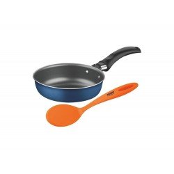 FRIGIDEIRA P OVO 13CM MAIS ESPATULA BREAKFAST AZUL ALUMINIO COM REVESTIMENTO ANTIADERENTE TRAMONTINA