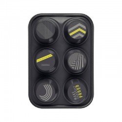 FORMA DE MUFFINS TRAMONTINA POWER UP EM ALUMÍNIO COM REVESTIMENTO INTERNO ANTIADERENTE STARFLON MAX E EXTERNO DE POLIÉSTER CINZA