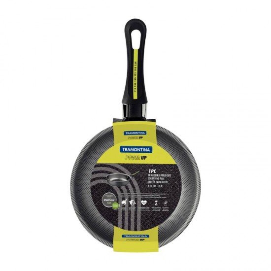 FRIGIDEIRA PARA OVO TRAMONTINA POWER UP EM ALUMÍNIO COM REVESTIMENTO INTERNO E EXTERNO EM ANTIADERENTE STARFLON MAX LARANJA 13 CM 0,4 L