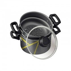 COZI-VAPORE TRAMONTINA POWER UP EM ALUMÍNIO COM REVESTIMENTO INTERNO E EXTERNO EM ANTIADERENTE STARFLON MAX CHUMBO 16 CM 1,8 L