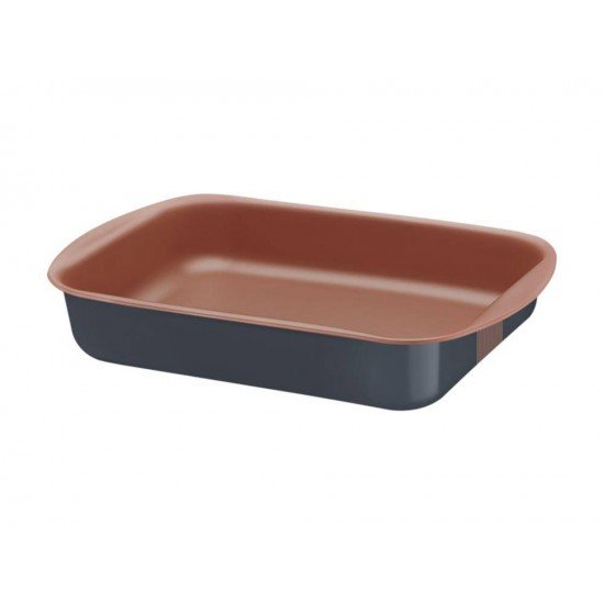 ASSADEIRA FUNDA 28CM 2,9L BAKERY CINZA ALUMINIO COM REV ANTIADERENTE E POLIESTER TRAMONTINA