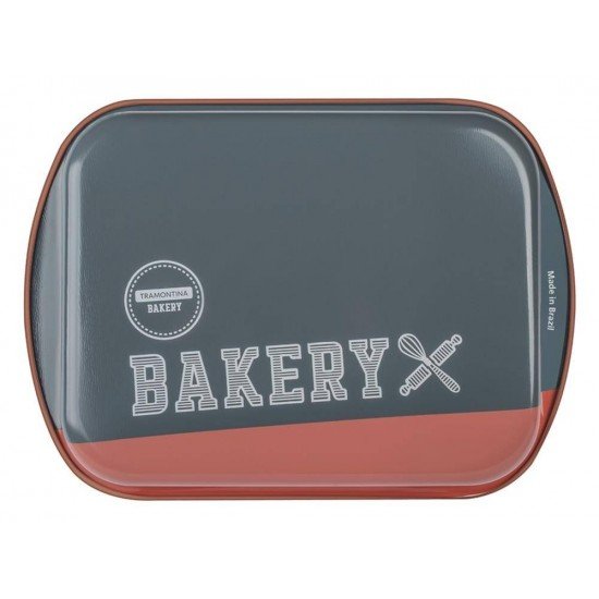 ASSADEIRA RASA 28CM 1,9L BAKERY CINZA ALUMINIO COM REVESTIMENTO ANTIADERENTE E POLIESTER TRAMONTINA