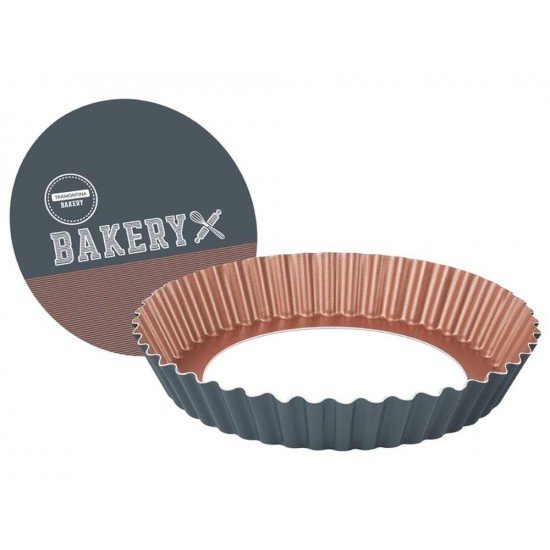 FORMA FUNDO REMOVIVEL 24CM 1 6L BAKERY CINZA ALUMINIO COM REV ANTIADERENTE E POLIESTER TRAMONTINA