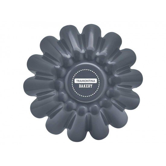 FORMA PARA BRIOCHE 22CM BAKERY CINZA ALUMINIO COM REVESTIMENTO ANTIARERENTE E POLIESTER TRAMONTINA