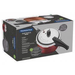 PANELA DE PRESSAO EM ALUMINIO COM REVESTIMENTO INTERNO EM ANTIADERENTE 20 CM 4,5 L TRAMONTINA