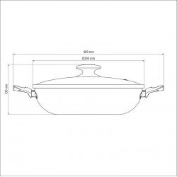 WOK LORETO EM ALUMINIO ANTIADERENTE STARFLON T1 TAMPA DE VIDRO VERMELHA 28 CM 3,3 L TRAMONTINA