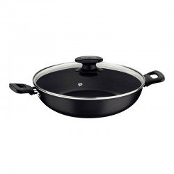 WOK TRAMONTINA LORETO EM ALUMÍNIO COM REVESTIMENTO INTERNO E EXTERNO EM ANTIADERENTE STARFLON MAX GRAFITE 28 CM 3,3 L