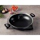 WOK TRAMONTINA LORETO EM ALUMÍNIO COM REVESTIMENTO INTERNO E EXTERNO EM ANTIADERENTE STARFLON MAX GRAFITE 28 CM 3,3 L