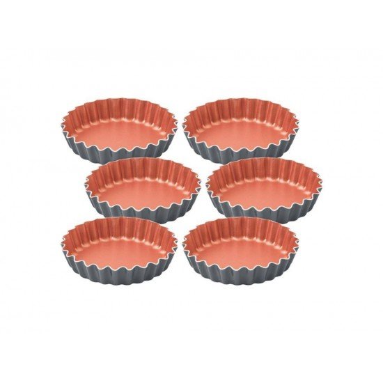 CONJUNTO P TORTINHAS 6 PCS BAKERY CINZA  ALU COM REVESTIMENTO ANTIADERENTE E POLIESTER TRAMONTINA