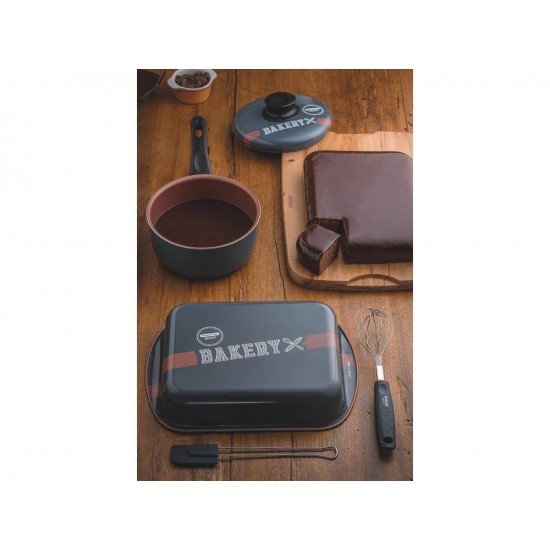 KIT PARA BOLO E COBERTURA 4 PEÇAS BAKERY CINZA SORTIDOS DE UTENSILIOS PARA USO DOMESTICO TRAMONTINA