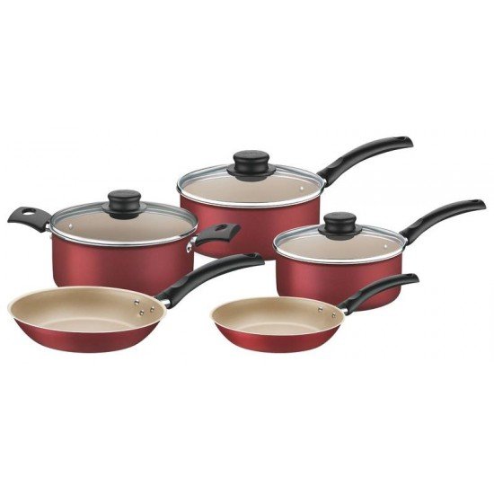 DISPLAY 5 PCS PANELA DE ALUMINIO COM REVESTIMENTO INTERNO DE ANTIADERENTE STARFLON T1 TRAMONTINA