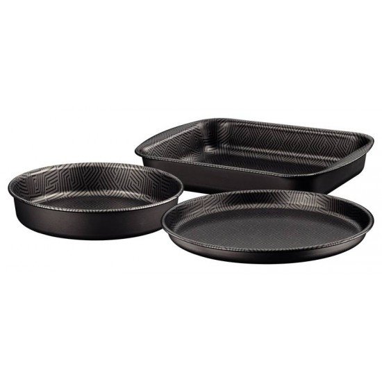 JOGO DE ASSADEIRAS TRAMONTINA PARIS EM ALUMÍNIO COM REVESTIMENTO INTERNO E EXTERNO ANTIADERENTE STARFLON MAX CHUMBO 3 PEÇAS