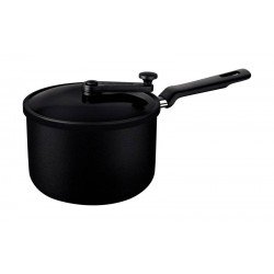 PIPOQUEIRA FORMIA EM ALUMINIO E EXTERNO ANTIADERENTE STARFLON MAX PRETO TAMPA 20 CM 3,5 L TRAMONTINA