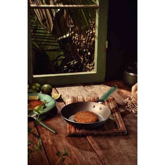 FRIGIDEIRA TRAMONTINA LYF EM ALUMÍNIO COM REVESTIMENTO INTERNO E EXTERNO EM ANTIADERENTE STARFLON MAX VERDE NATUREZA 20 CM 0,8 L