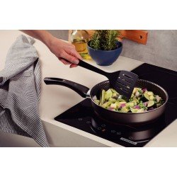 FRIGIDEIRA RETA TRAMONTINA PARIS EM ALUMÍNIO COM REVESTIMENTO INTERNO E EXTERNO EM ANTIADERENTE STARFLON MAX CHUMBO COM ESPÁTULA DE NYLON 20 CM 1,4 L