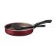 FRIGIDEIRA RETA TRAMONTINA PARIS EM ALUMÍNIO COM REVESTIMENTO INTERNO E EXTERNO EM ANTIADERENTE STARFLON MAX VERMELHO COM ESPÁTULA DE NYLON 22 CM 1,7 L
