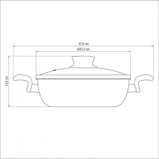 FRITADEIRA MULTIUSO TRAMONTINA PARIS EM ALUMÍNIO COM REVESTIMENTO INTERNO E EXTERNO EM ANTIADERENTE STARFLON MAX VERMELHO COM TAMPA DE VIDRO 24 CM 2,8 L