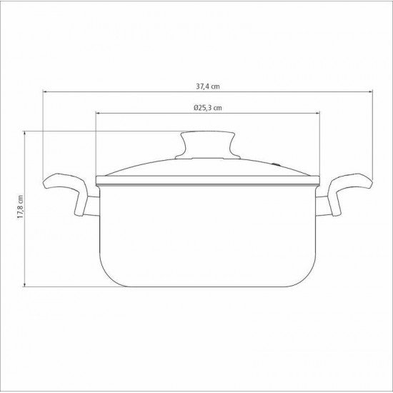 CAÇAROLA TRAMONTINA PARIS EM ALUMÍNIO COM REVESTIMENTO INTERNO E EXTERNO EM ANTIADERENTE STARFLON MAX VERMELHO COM TAMPA DE VIDRO 24 CM 4,9 L