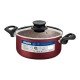 CAÇAROLA TRAMONTINA PARIS EM ALUMÍNIO COM REVESTIMENTO INTERNO E EXTERNO EM ANTIADERENTE STARFLON MAX VERMELHO COM TAMPA DE VIDRO 26 CM 6,3 L