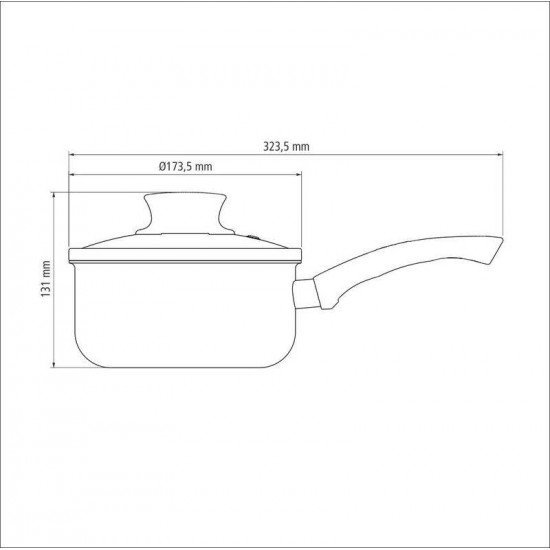 PANELA TRAMONTINA PARIS EM ALUMÍNIO COM REVESTIMENTO INTERNO E EXTERNO EM ANTIADERENTE STARFLON MAX CHUMBO COM TAMPA DE VIDRO 16 CM 1,5 L