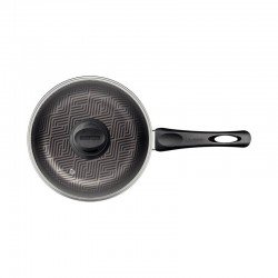 PANELA TRAMONTINA PARIS EM ALUMÍNIO COM REVESTIMENTO INTERNO E EXTERNO EM ANTIADERENTE STARFLON MAX CHUMBO COM TAMPA DE VIDRO 16 CM 1,5 L